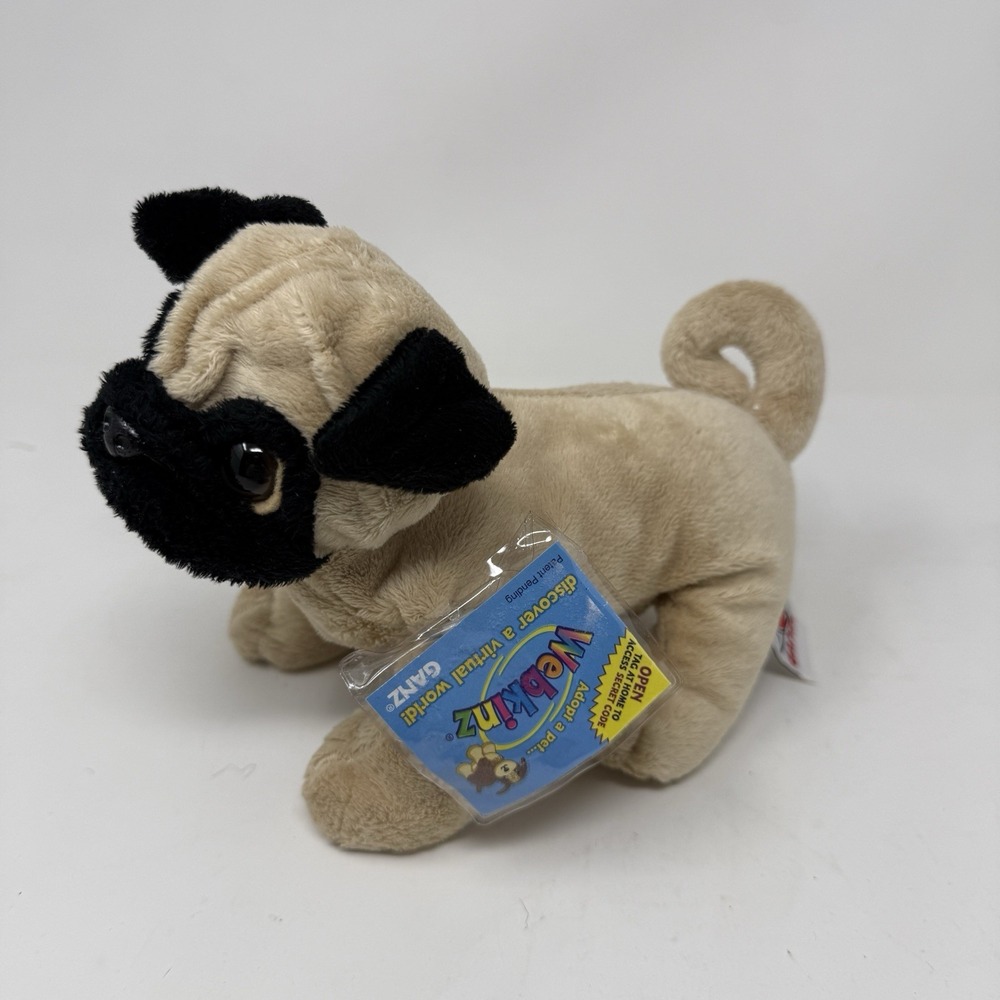 Webkinz PUG Dog New With Tages And Play Code Hm105 Retro Early 2000s Plush